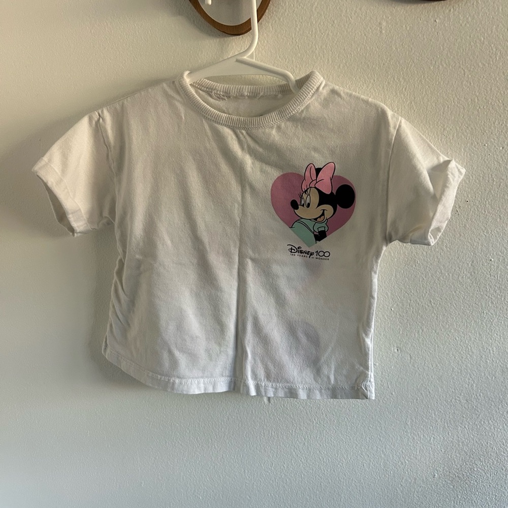 Disney Minnie Mouse White and Pink Kids T-Shirt